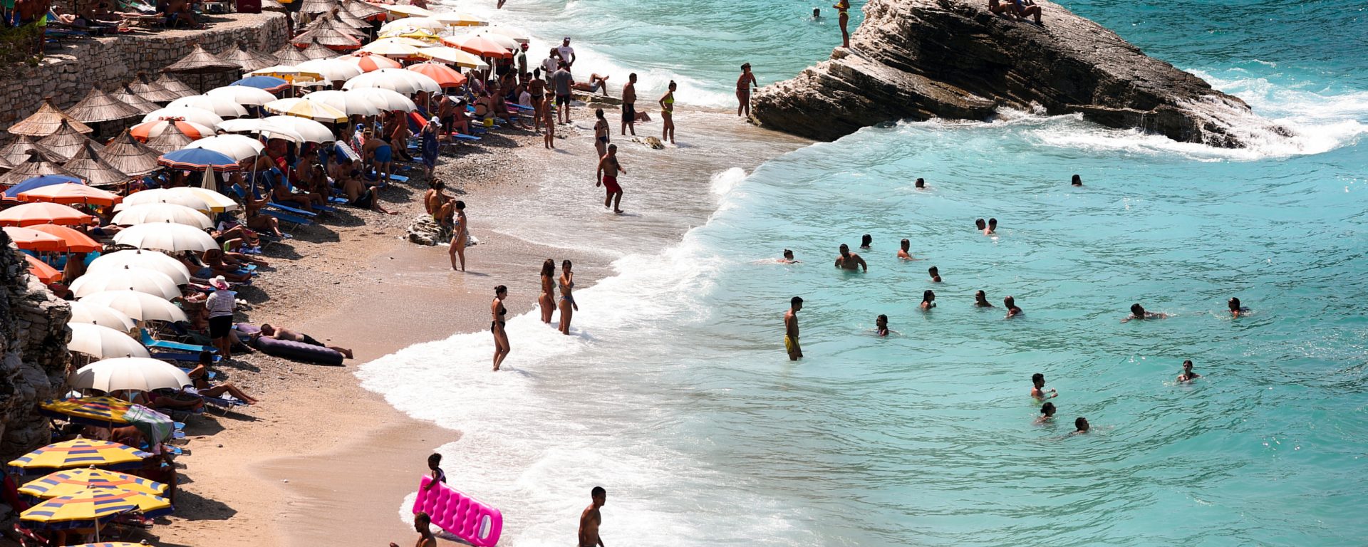 Tourists on the coast of Albania