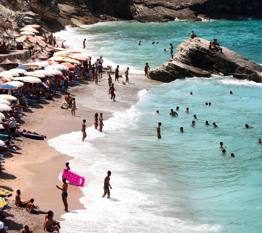 Tourists on the coast of Albania